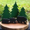 Wooden Black Bears, Camping Tiered Tray, Summer Camp