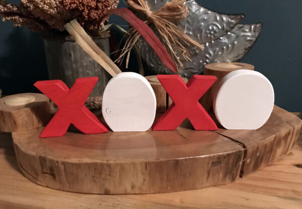 Wooden Valentine XOXO, Valentines Day Decor, Wood XOXO