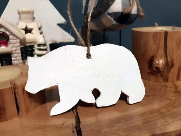 Rustic Polar Bear Ornament, Christmas Ornament, Woodland Ornaments, Polar Bear Ornament, Polar Bear Gift, Polar Bear Decor