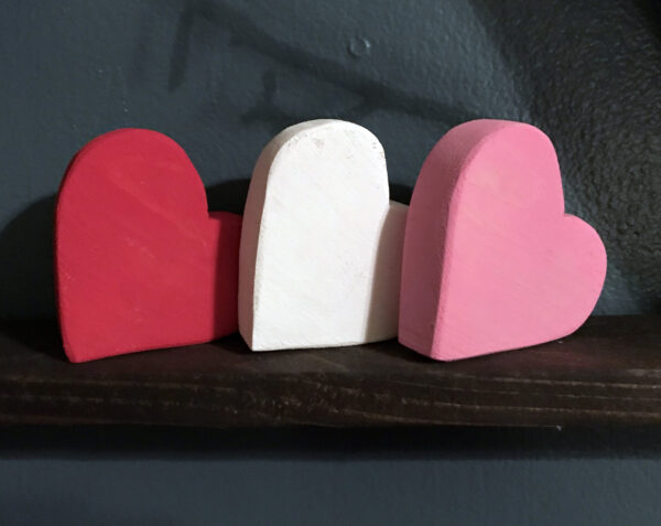 3 Rustic Wooden Hearts, Valentines Day Decor, Valentines Decor