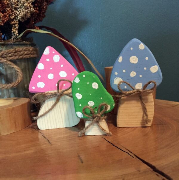 Colorful Mushrooms Decor, Spring Decor, Woodland Nursery, Nature Decorations, Woodland Forest, Natural Kids Room Decorations