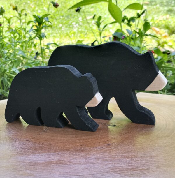 Wooden Bear, Woodland Nursery, Black Bear, Bear Nursery Decor, Bear Decor, Bear Figurine, Mama Bear and Cubs, Table Decor, Wedding Decor