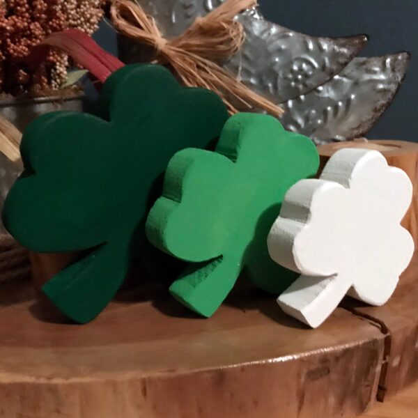 3 Wooden Shamrocks,  St. Patrick's Day Decor, Irish Decor