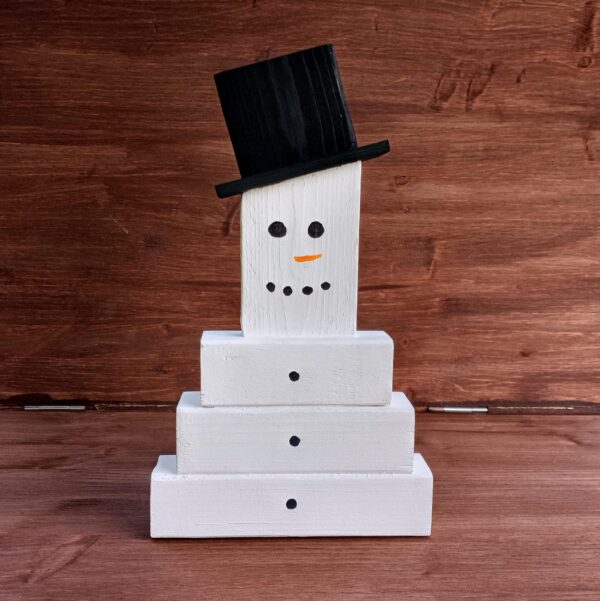 Wooden Block Snowman, Christmas Snowman, Christmas