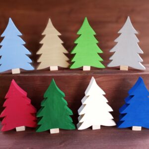 Wooden Christmas Trees, Christmas Decor, Table Decor